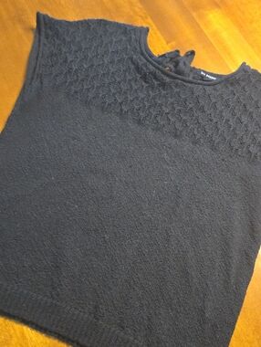 Blu Pepper Black Sleeveless Knit Tank With Tie Back